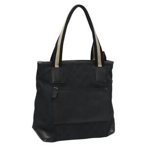 GUCCI GG Canvas Sherry Line Tote Bag Black White 019 0402 019 0402